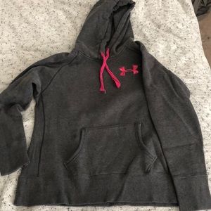 Grey and pink under armour hoodie